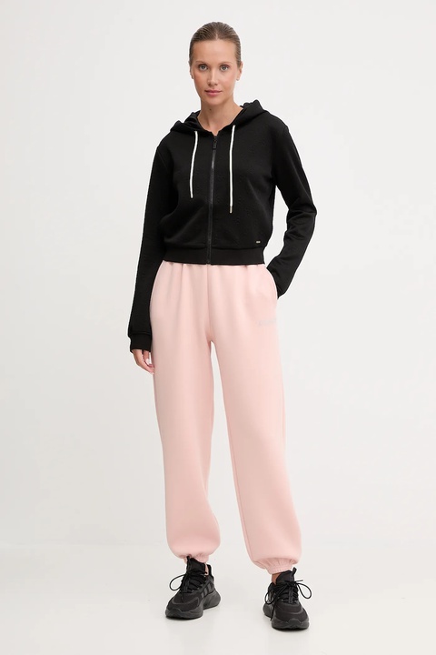 Guess bluza PEONY damska kolor czarny z kapturem gładka V5YQ06 KBSL2 - zdjęcie produktu nr 1
