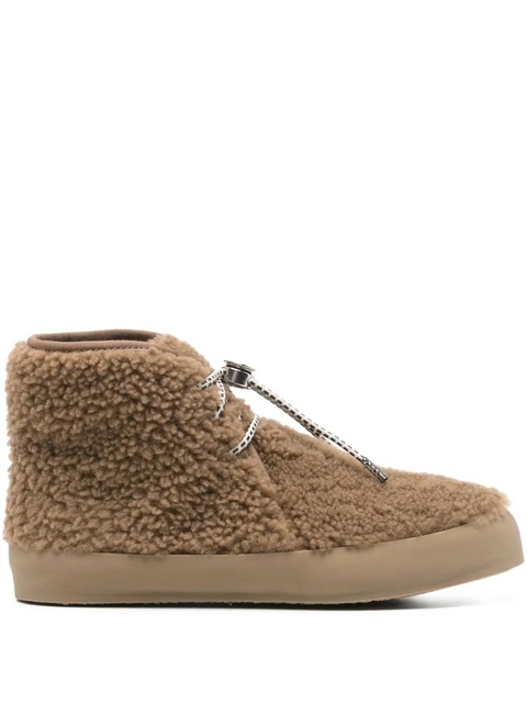 Le Monde Beryl 27mm shearling lace-up ankle boots - Brown - zdjęcie produktu nr 1