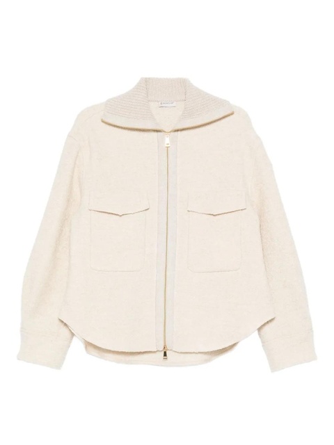 Moncler zip-up bouclé jacket - Neutrals - zdjęcie produktu nr 1