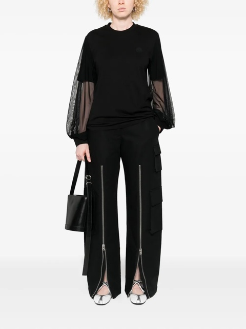 Moncler mesh-insert long-sleeve sweatshirt - Black - zdjęcie produktu nr 1