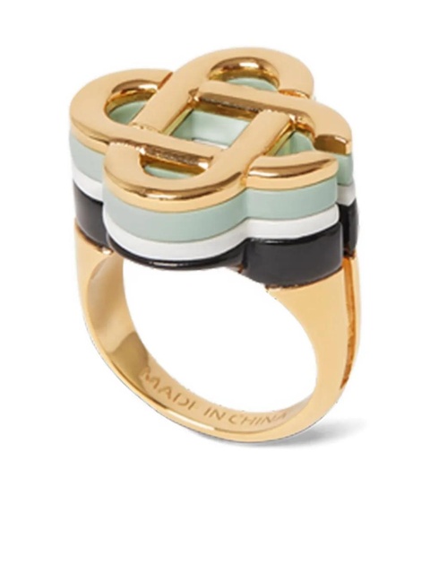 Casablanca enamel-detailed logo ring - Gold - zdjęcie produktu nr 1