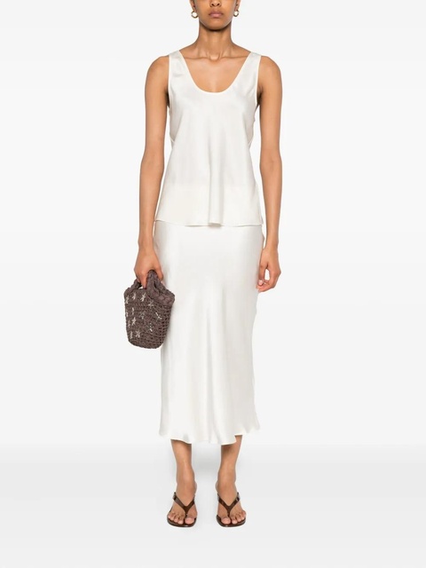 ANINE BING silk scoop-neck top - White - zdjęcie produktu nr 2