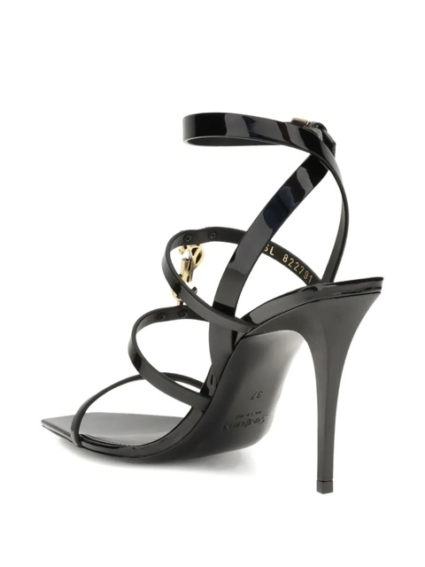 Saint Laurent 90mm Cassandra logo-plaque sandals - Black - zdjęcie produktu nr 2