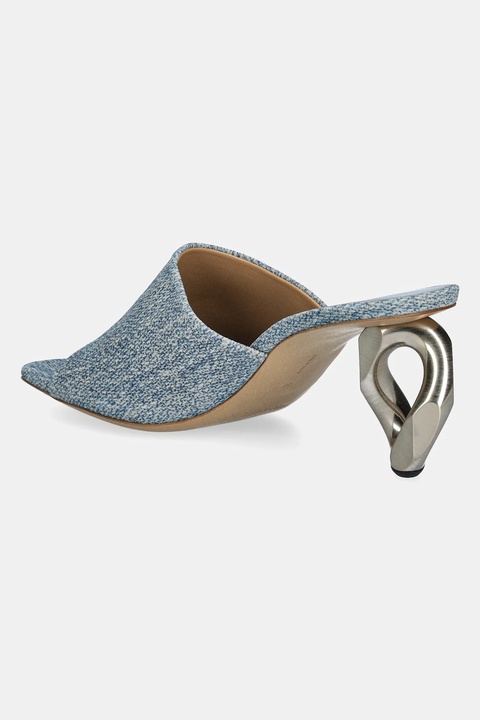 JW Anderson klapki Chain Heel Open Mule damskie kolor niebieski na słupku SN0104 LA0238 800 - zdjęcie produktu nr 1