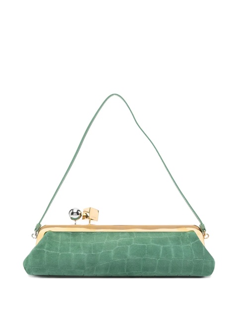 Jacquemus crocodile-effect clasp clutch bag - Green - zdjęcie produktu nr 1