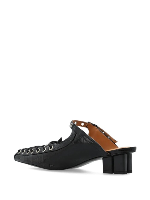 GANNI 50mm buckle-fastening lace-up mules - Black - zdjęcie produktu nr 2