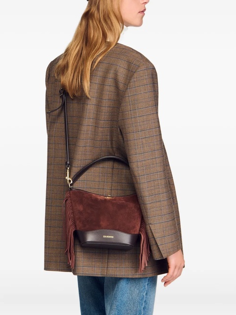 SANDRO Tangoso fringe suede crossbody bag - Brown - zdjęcie produktu nr 2