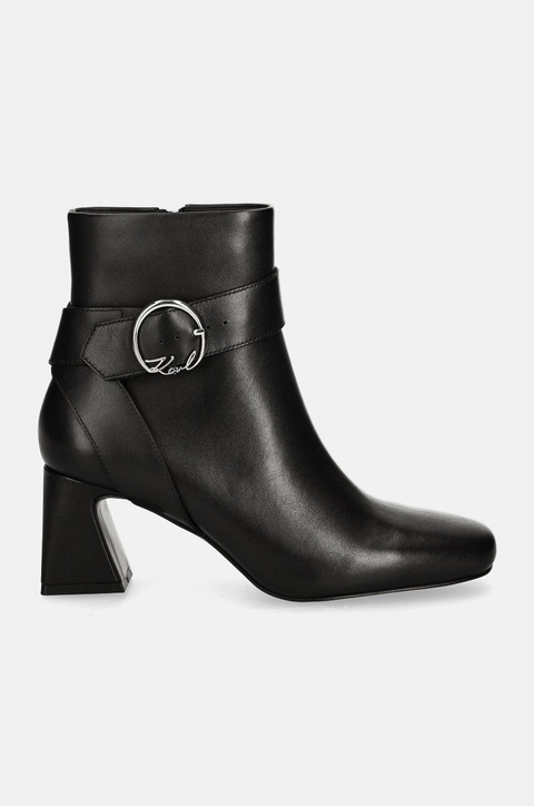 Karl Lagerfeld botki skórzane BEATA damskie kolor czarny na słupku KL31444 - zdjęcie produktu nr 2