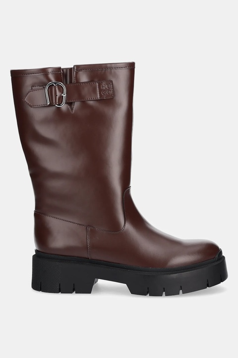 HUGO kozaki Kris damskie kolor brązowy na platformie 50552735 - zdjęcie produktu nr 2