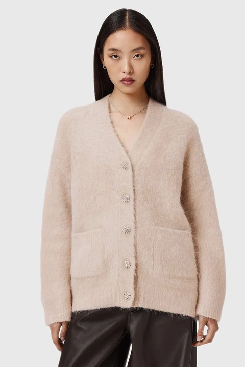 AllSaints kardigan z wełną damski kolor beżowy W077KD - zdjęcie produktu nr 1