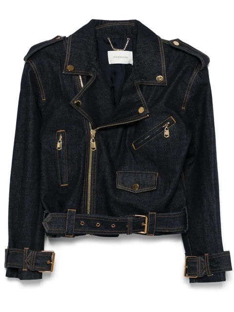 ZIMMERMANN Crush biker jacket - Blue - zdjęcie produktu nr 1