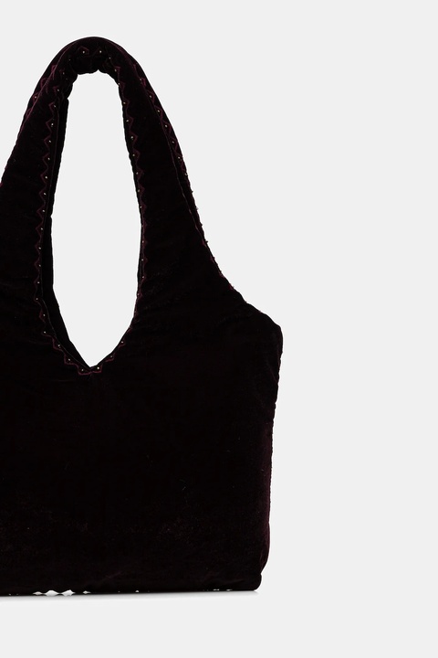 Hoss Intropia torebka welurowa kolor bordowy 2052028 - zdjęcie produktu nr 2