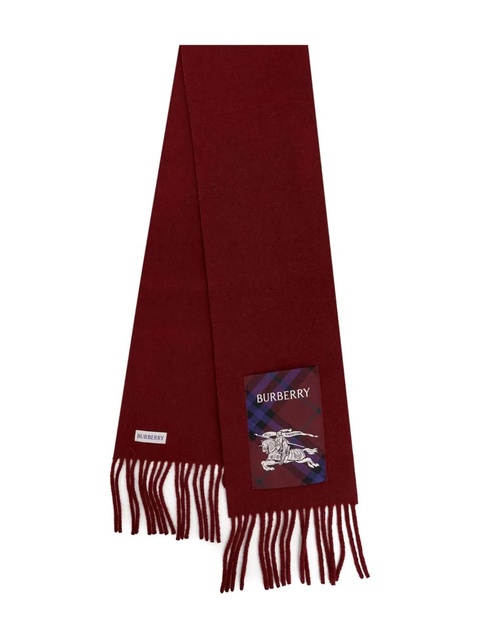 Burberry fringed logo-patch scarf - Red - zdjęcie produktu nr 1