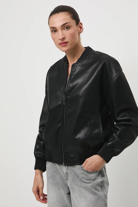 Medicine kurtka bomber damska kolor czarny przejściowa - zdjęcie produktu nr 2