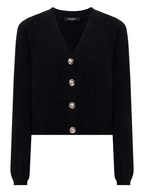 Balmain V-neck buttoned cardigan - Black - zdjęcie produktu nr 1