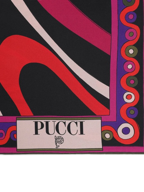 PUCCI abstract-print silk scarf - Red - zdjęcie produktu nr 1