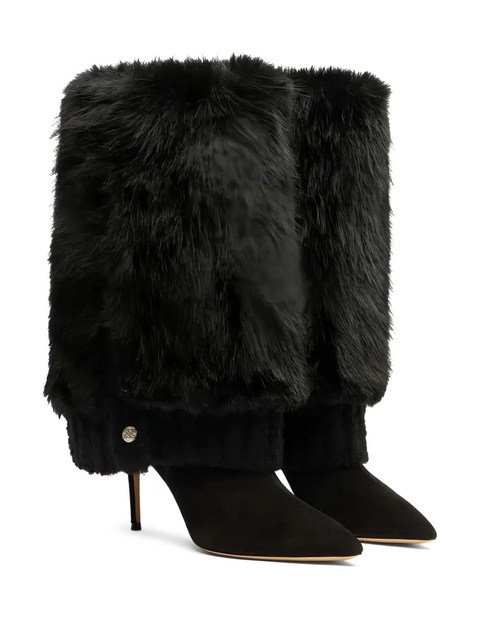 Casadei 80mm leather heeled boots - Black - zdjęcie produktu nr 1