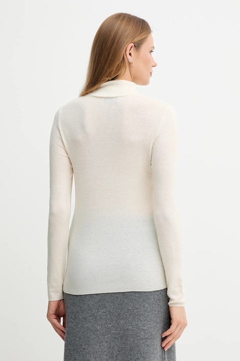 Mos Mosh sweter wełniany damski kolor beżowy lekki z golfem 165910 - zdjęcie produktu nr 2