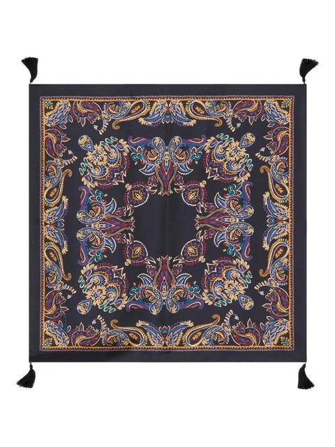 ETRO tassels paisley-print silk scarf - Black - zdjęcie produktu nr 2