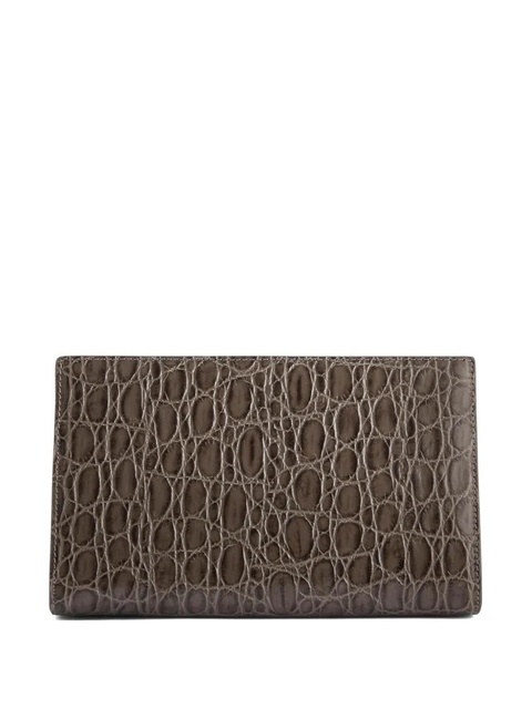 Giuseppe Zanotti Annhita crocodile-embossed clutch bag - Grey - zdjęcie produktu nr 1