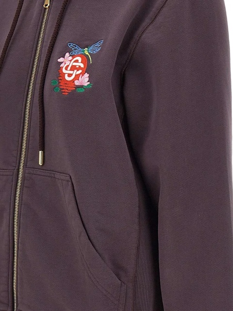 Casablanca embroidered-logo zip-up hoodie - Purple - zdjęcie produktu nr 2