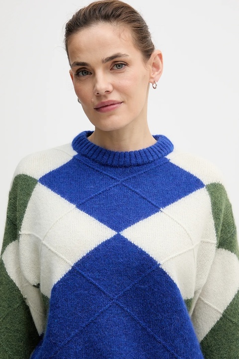 Tommy Hilfiger sweter z dodatkiem alpaki damski kolor niebieski WW0WW47464 - zdjęcie produktu nr 2