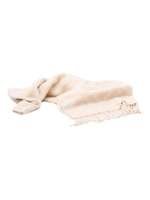 FENDI FF-monogram fringed scarf - Neutrals - zdjęcie produktu nr 1