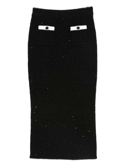 Self-Portrait button-pocket skirt - Black - zdjęcie produktu nr 1