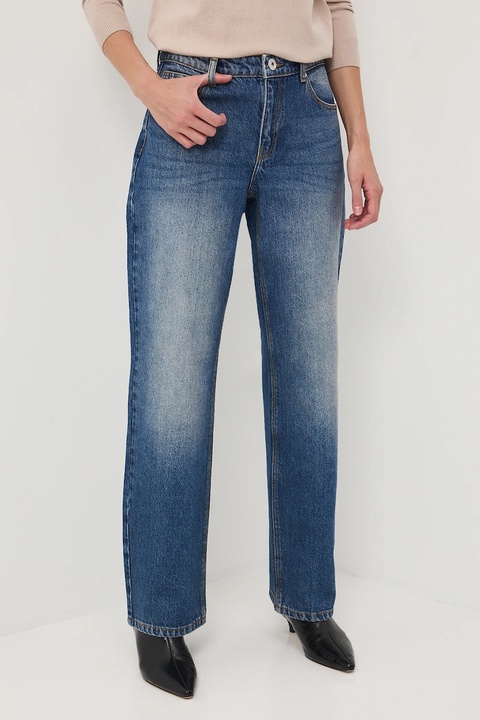 Medicine jeansy bawełniane damskie kolor niebieski - zdjęcie produktu nr 1