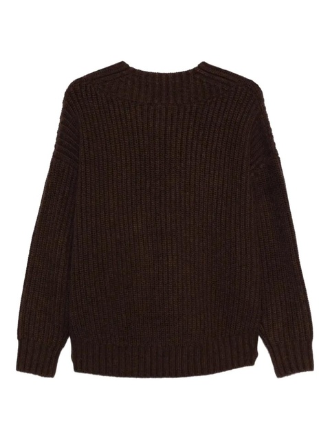STAUD ribbed V-neck sweater - Brown - zdjęcie produktu nr 2