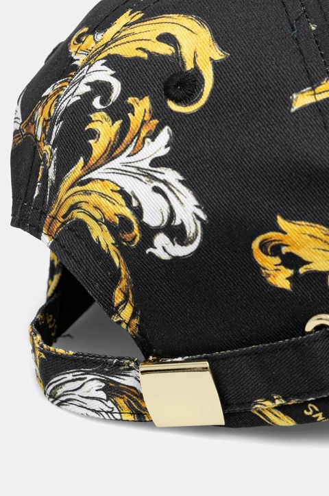 Versace Jeans Couture czapka z daszkiem bawełniana damska kolor czarny wzorzysta 78HAZK10 ZG364 - zdjęcie produktu nr 2