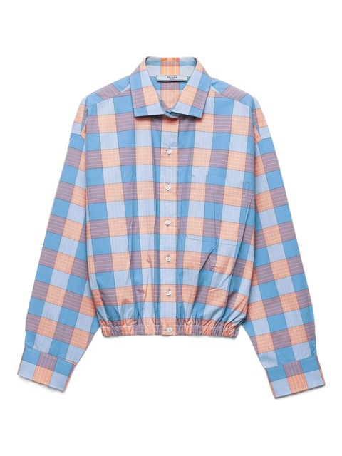 Prada checked poplin shirt - Blue - zdjęcie produktu nr 1