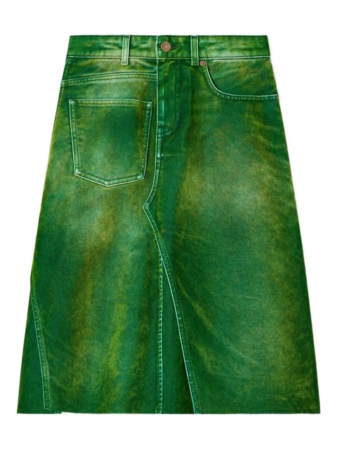 Tory Burch denim-effect a-line skirt - Green - zdjęcie produktu nr 1