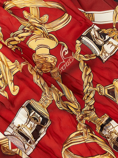Balenciaga patterned silk twill scarf - Red - zdjęcie produktu nr 2