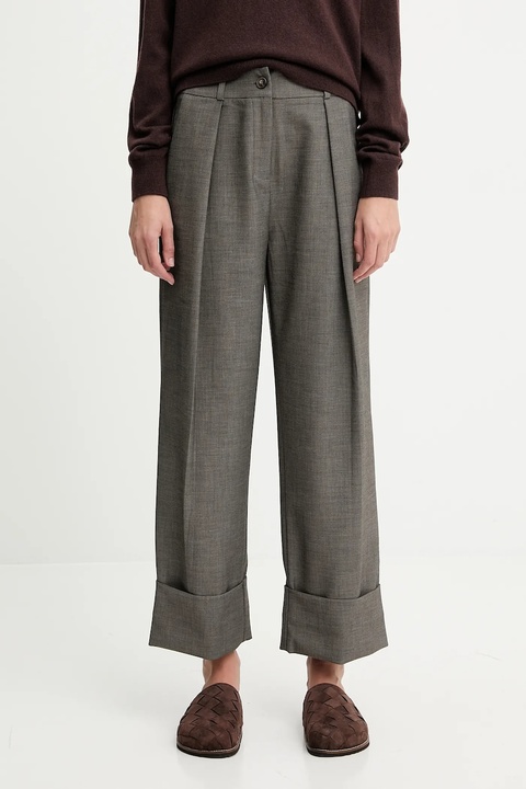 Answear.LAB spodnie damskie kolor szary proste high waist - zdjęcie produktu nr 1