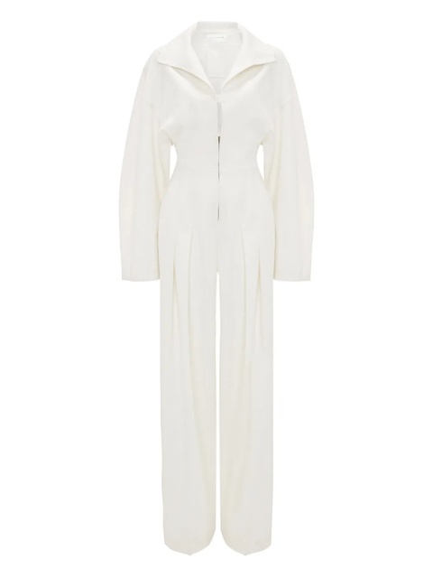 Victoria Beckham pleated tab-detail jumpsuit - Neutrals - zdjęcie produktu nr 1