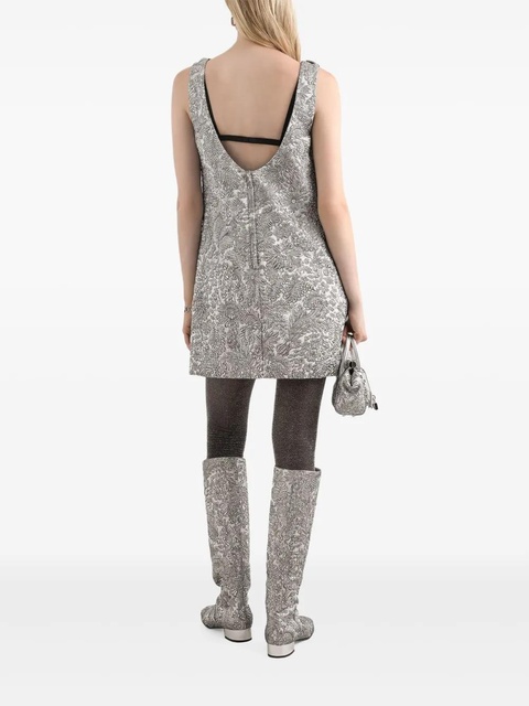 Dolce & Gabbana floral-jacquard mini dress - Silver - zdjęcie produktu nr 2
