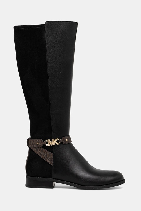 MICHAEL Michael Kors kozaki skórzane Farrah damskie kolor czarny na płaskim obcasie 40F1FHFB7L.007 - zdjęcie produktu nr 2