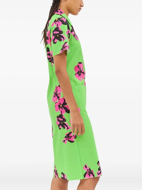 Miu Miu floral-print button-front dress - Green - zdjęcie produktu nr 2