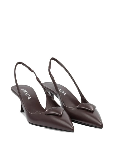 Prada slingback leather pumps - Brown - zdjęcie produktu nr 2