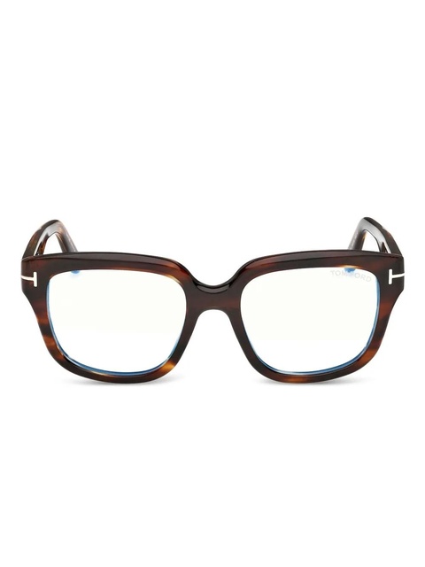TOM FORD Eyewear square-frame logo-detail glasses - Brown - zdjęcie produktu nr 1