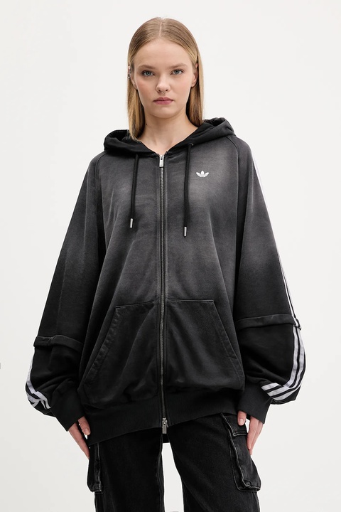 adidas Originals bluza bawełniana Oversized Hoodie damska kolor czarny z kapturem KE9806 - zdjęcie produktu nr 1