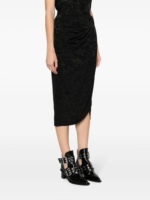 Zadig&Voltaire Jamelia jacquard draped silk skirt - Black - zdjęcie produktu nr 2