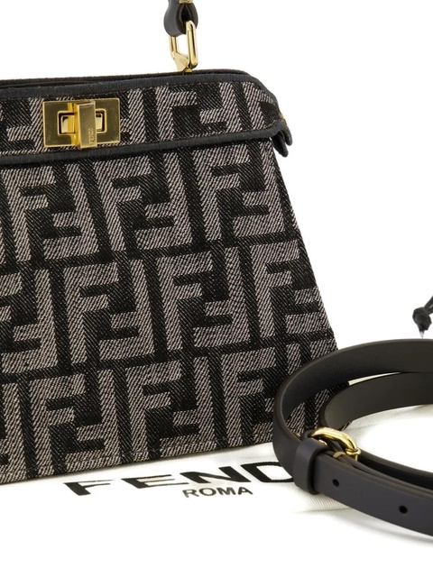 FENDI Peekaboo denim tote bag - Black - zdjęcie produktu nr 2