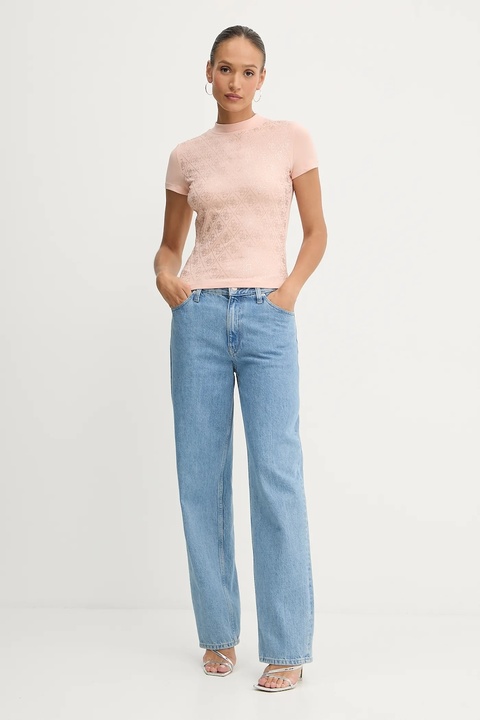 Guess t-shirt damski kolor pomarańczowy W4BI26 J1314 - zdjęcie produktu nr 2