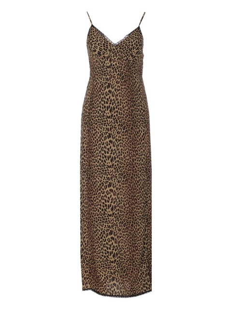 Zadig&Voltaire lace-trimmed leopard-print midi dress - Brown - zdjęcie produktu nr 1