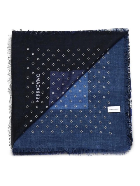 Ferragamo geometric-print scarf - Blue - zdjęcie produktu nr 1