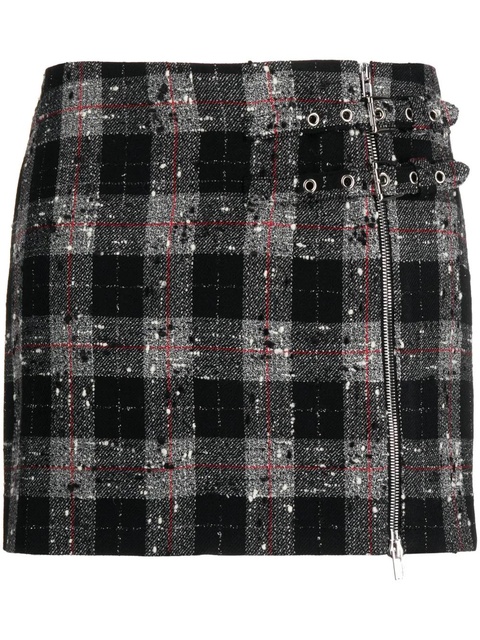 Alessandra Rich checked wool-blend miniskirt - Black - zdjęcie produktu nr 1