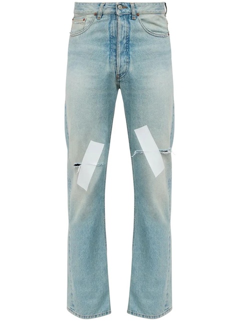 MM6 Maison Margiela distressed straight jeans - Blue - zdjęcie produktu nr 1