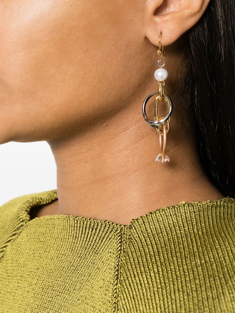 Marni embellished-ring pearl earrings - Gold - zdjęcie produktu nr 2